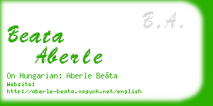 beata aberle business card
